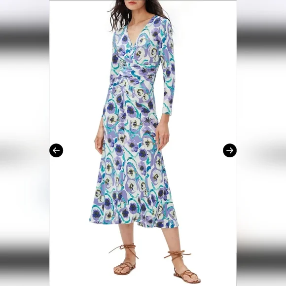 knee length dresses for ladies Blossom Voile Tiered Midi Dress  Diane von Furstenberg HongKong